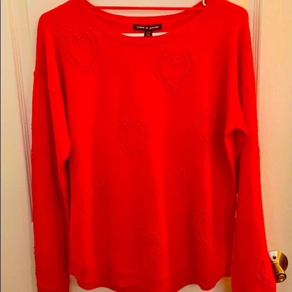 New Cable & Gauge Red Heart Crewneck Sweater L ️